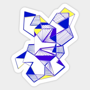 Geometric abstract art blue futuristic Sticker